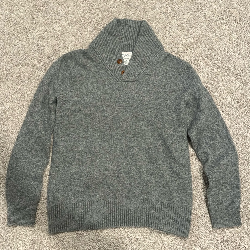 Merino Wool Shawl Collar Sweater